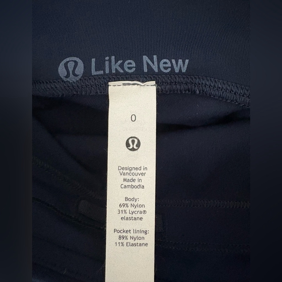Lululemon Swift Speed High‑Rise Crop 21″ | True Navy | Size 0 | EUC - Picture 3 of 5
